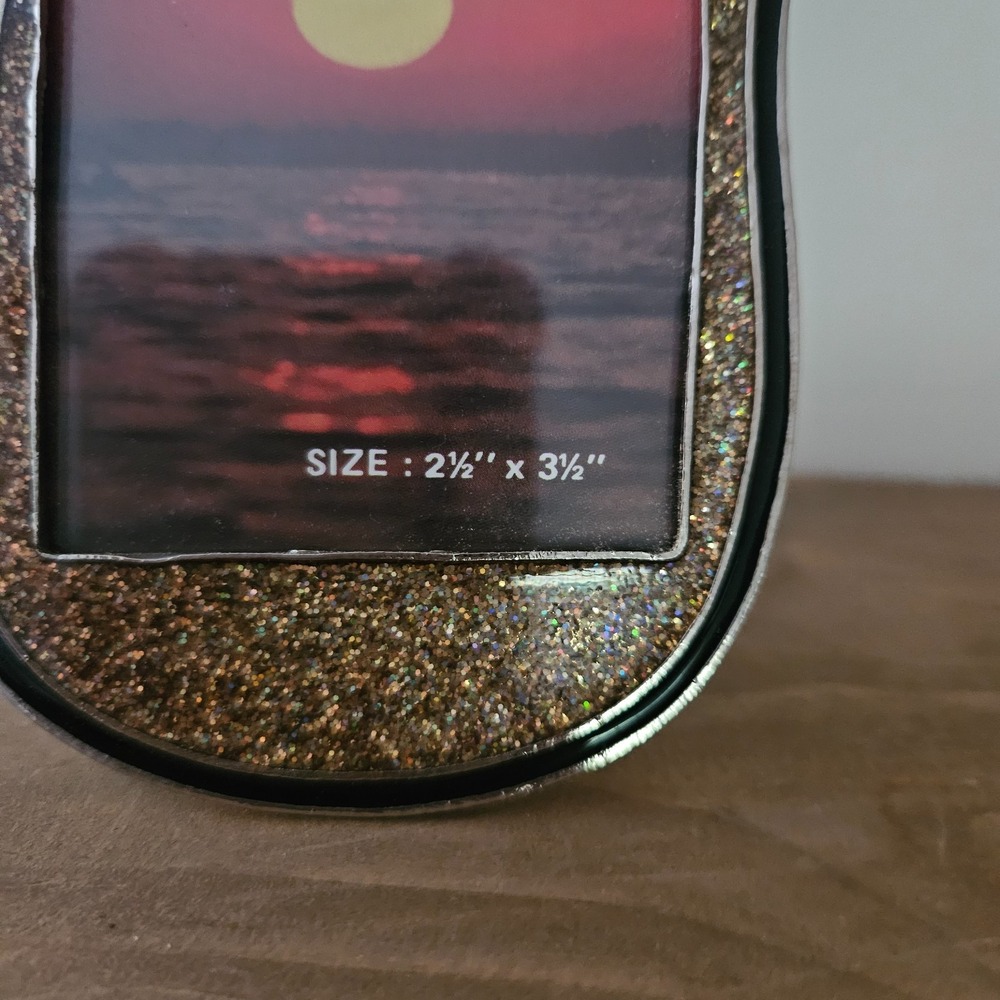Tropical Flip Flop Photo Frame Glitter Hibiscus Beach Decor 5" Resin - Picture 6 of 8